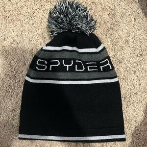 Spyder beanie black and gray striped and King beanie